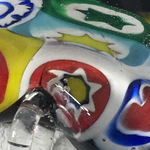 Vintage Murano Glass Black Back Heart Pendant - Picture 5 of 8